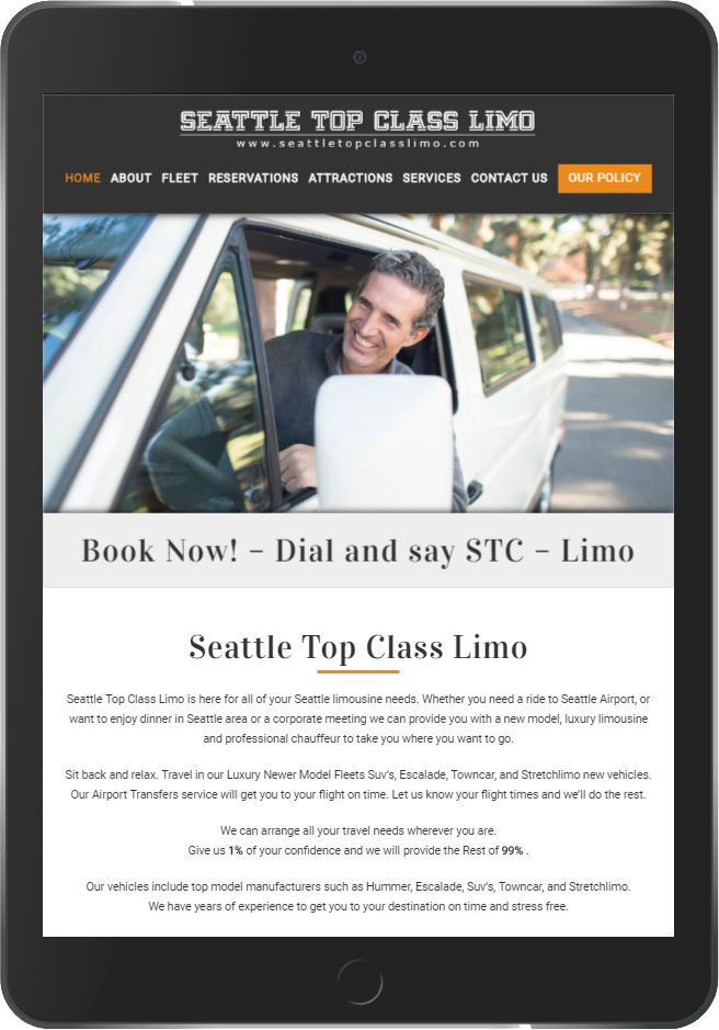 Seattle Top Class Limo Ipad View