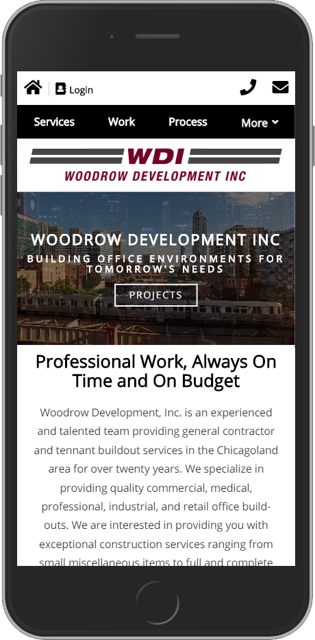 Woodrow Development iPhone View